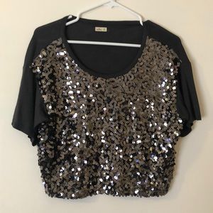 Hollister Gray Sequin Top